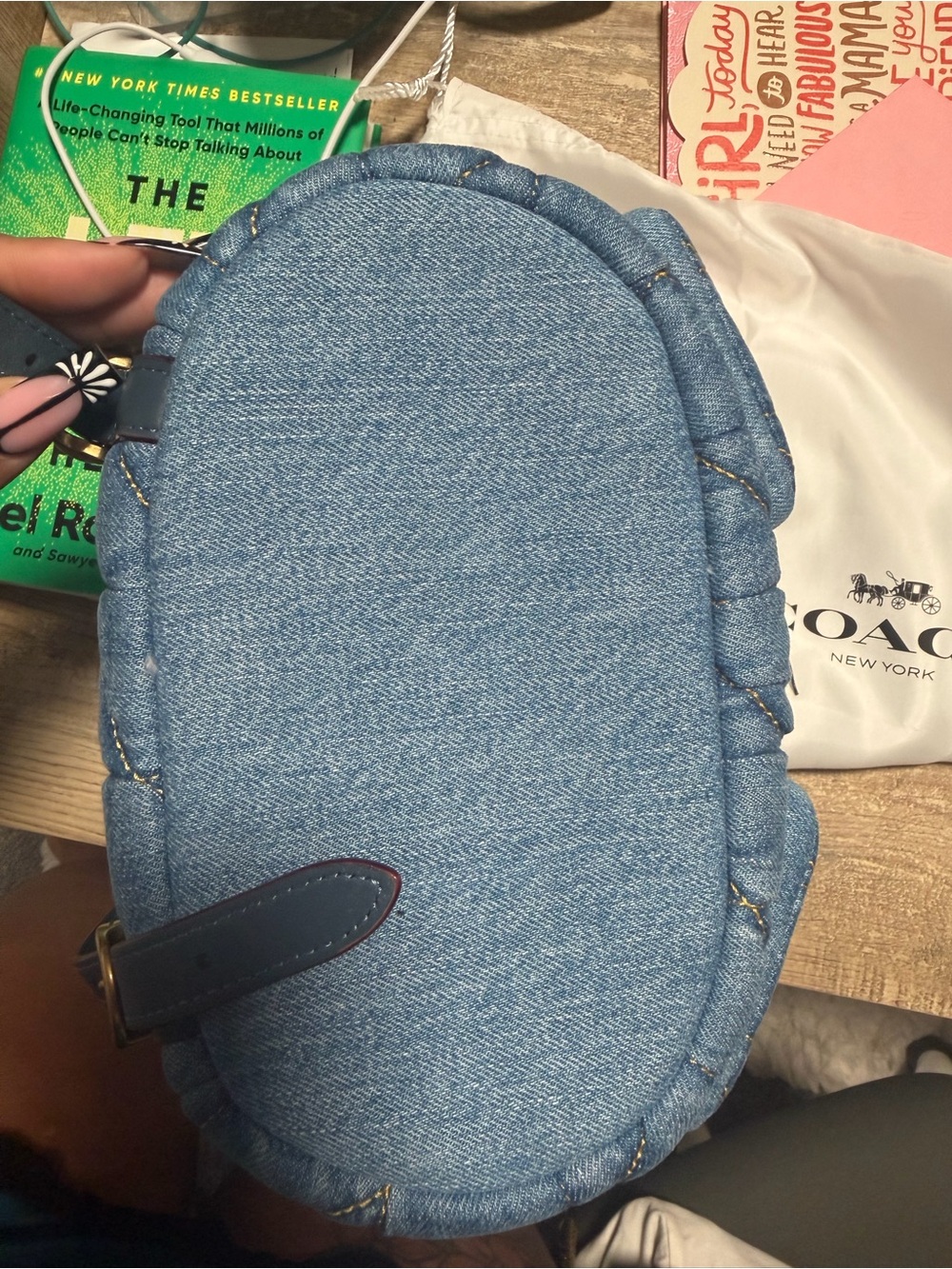 COACH Quilted Denim Tabby Small Backpack - Picture 12 of 14